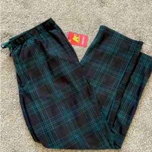 NWT Polar Fleece Mens Loungewear Pants Black Plaid pajamas AEROPOSTALE
